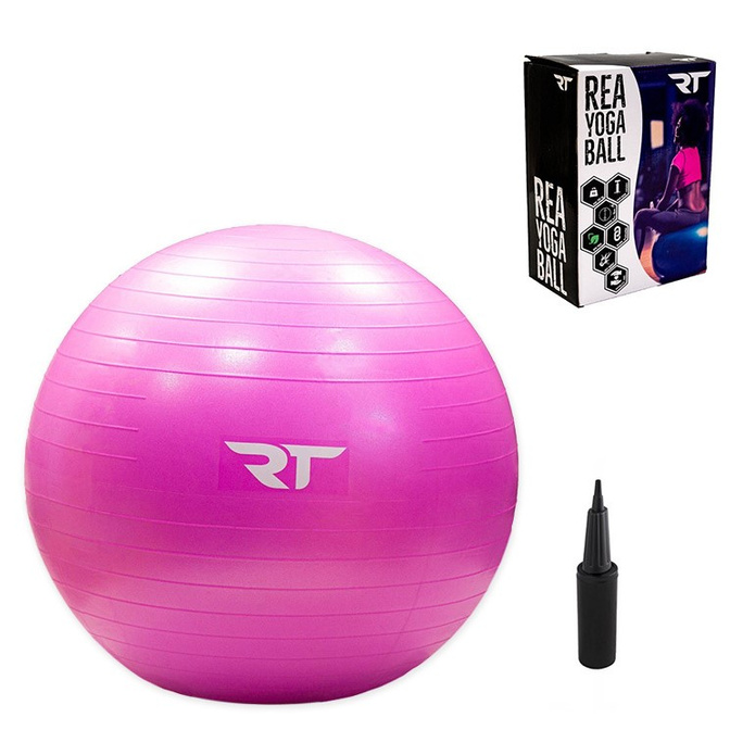 Minge de reabilitare Rea Tape Yoga Ball cu pompă, 75 cm