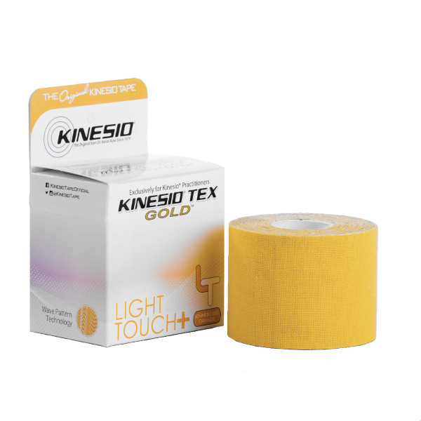 Kinesio Tex Gold Light Touch+ - plasturi de bandă tocită pentru bandă kinesiologică (5 cm x 5 m)