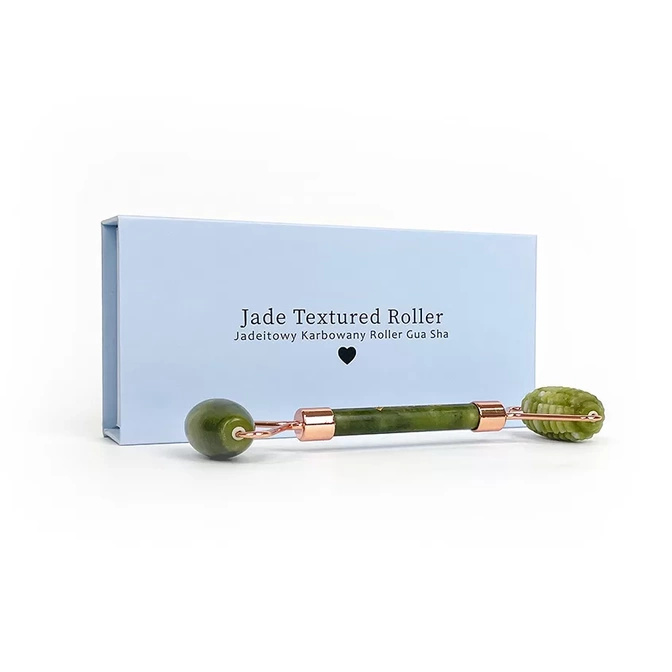 Gua Sha Jade Roller | Rolă de masaj facial Acus Med - striată