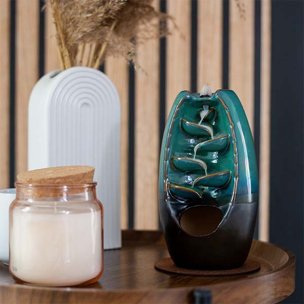 Lampa aromaterapeutică – tămâie Acus Med | Cascadă ceramică + fitile