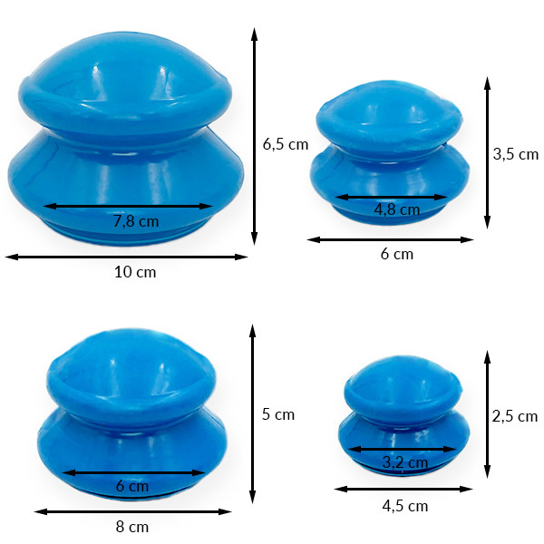 Ventuze din cauciuc pentru masaj corporal Acus Med - set de 4