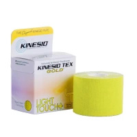 Kinesio Tex Gold Light Touch+ - plasturi de bandă tocită pentru bandă kinesiologică (5 cm x 5 m)