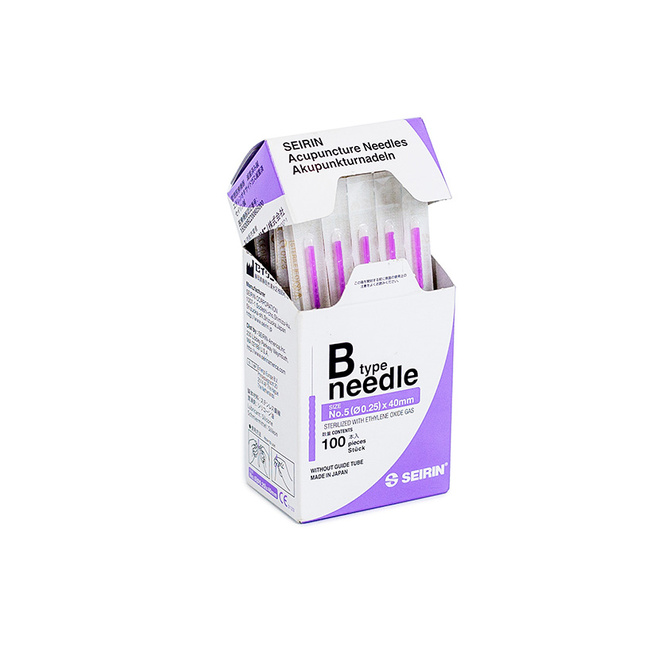 Ace de acupunctura SEIRIN cu maner din plastic fara ghidaj B-TYPE 100 buc.