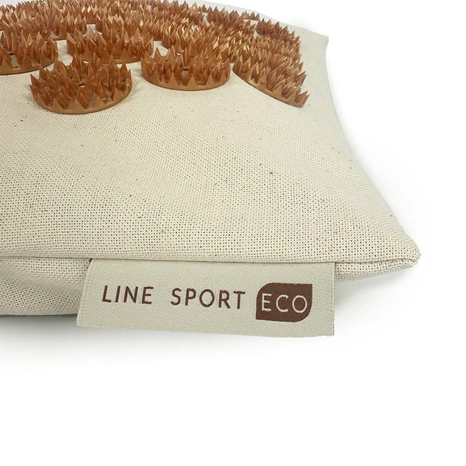 Covoraș de presopunctură cu pernă Line Sport ECO - bumbac natural-auriu